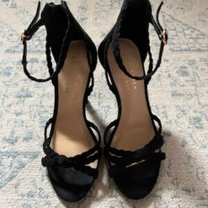 🧡LC Lauren Conrad Black Piecrust Heels Women's 5